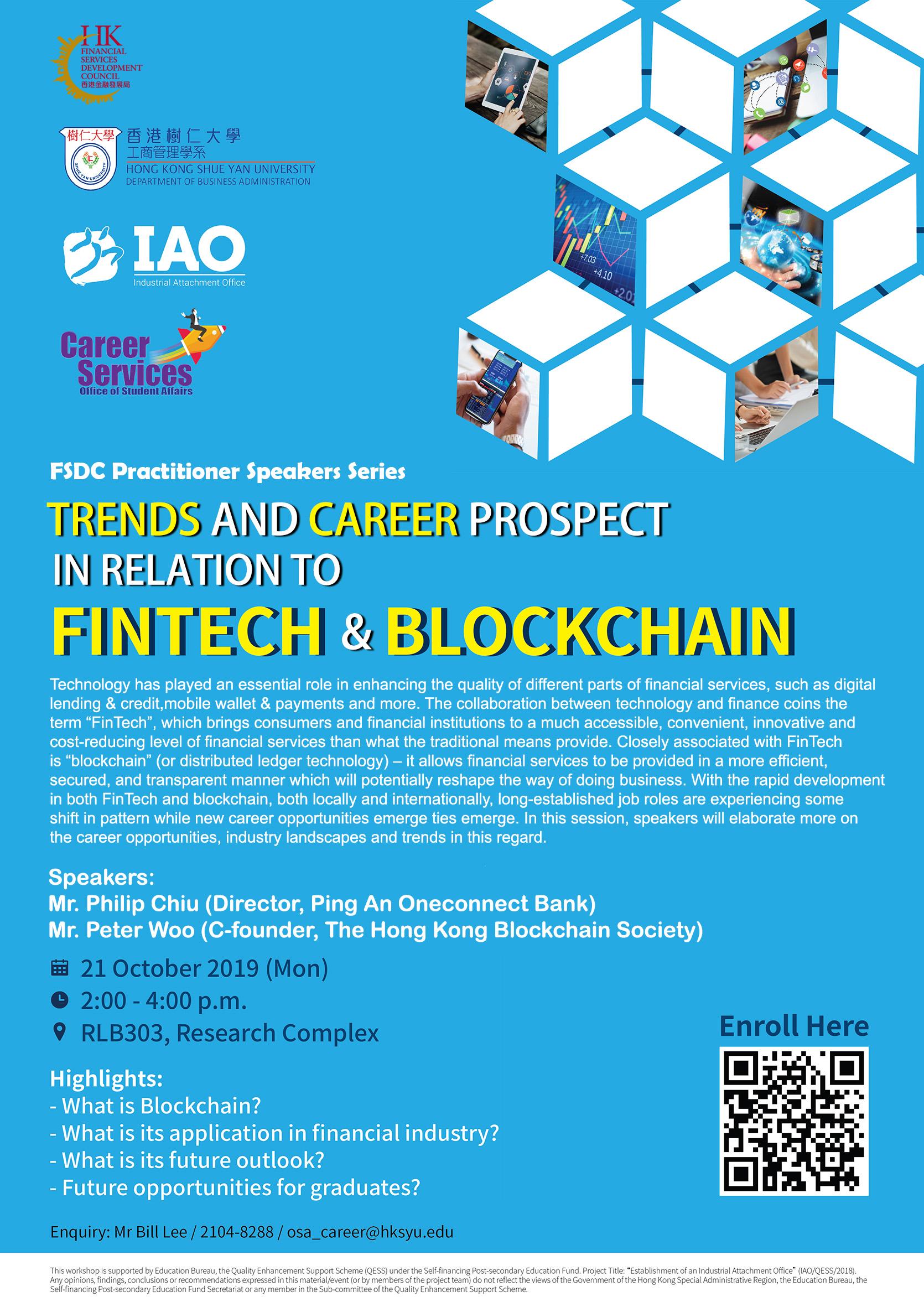 Trends and Career Prospect in relation to FinTech and Blockchain